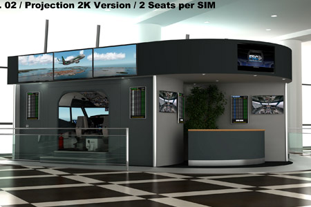IAMS 02 with 2 x B737 Simulators, 2 Seats, 2K projection