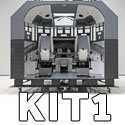737NG complete cabin Kit 1 for 7 monitor visual
